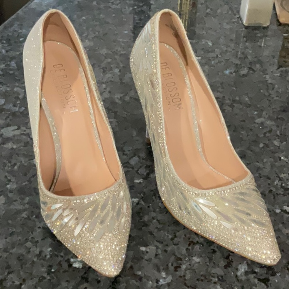 Women's Glitter Pumps - Silver